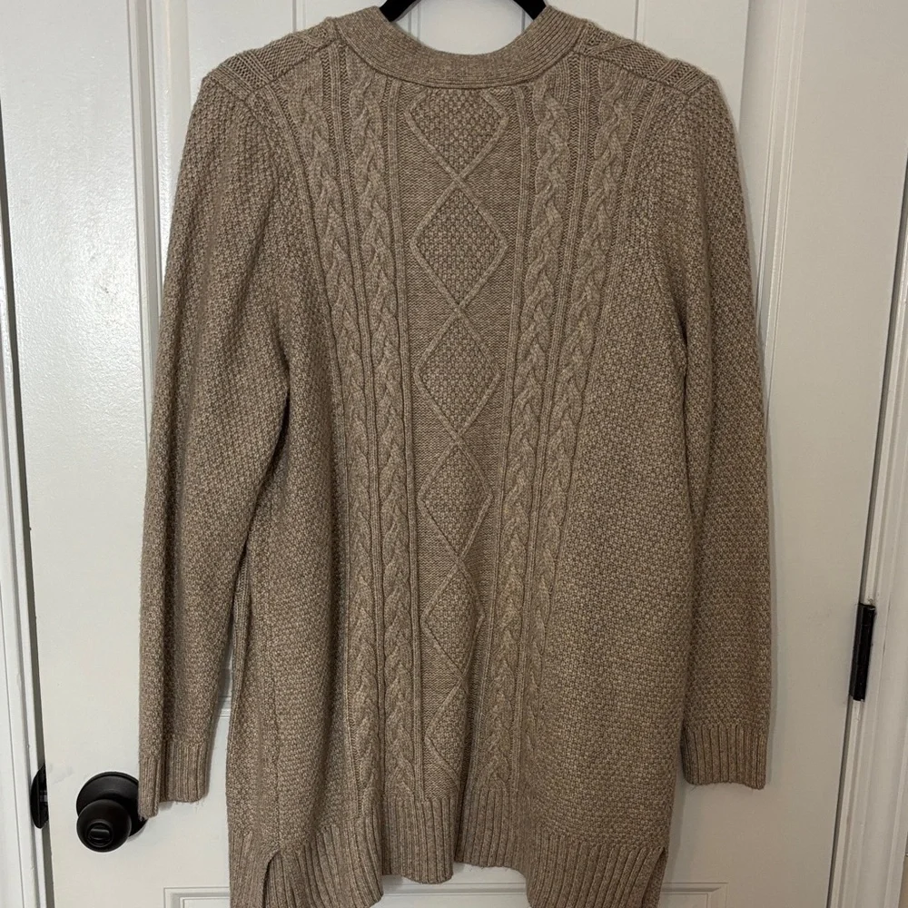 Market & Spruce Cable Knit Cardigan in Tan - Picture 6 of 6
